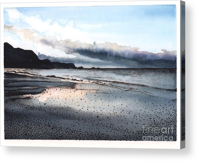 Bolinas Acrylic Print featuring the painting Bolinas Lagoon by Hilda Wagner