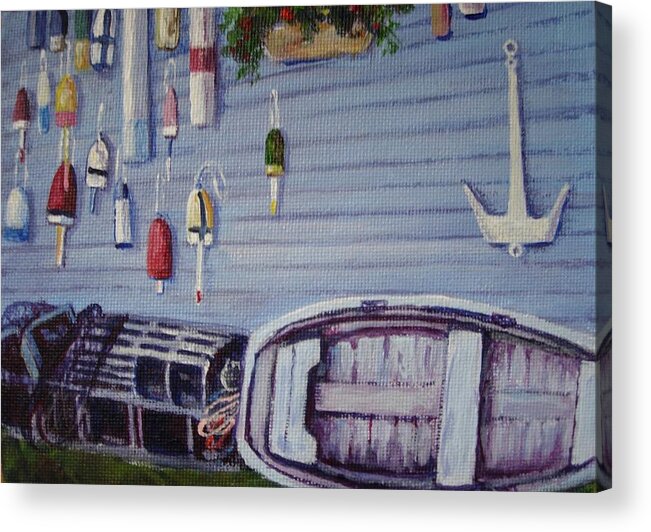 Maine Acrylic Print featuring the painting Boothbay Markers by Bonita Waitl