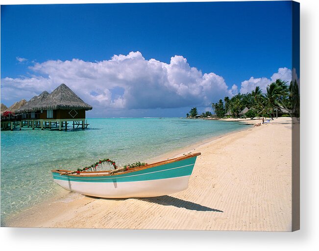 Accommodation Acrylic Print featuring the photograph Bora Bora, Hotel Moana by Greg Vaughn - Printscapes