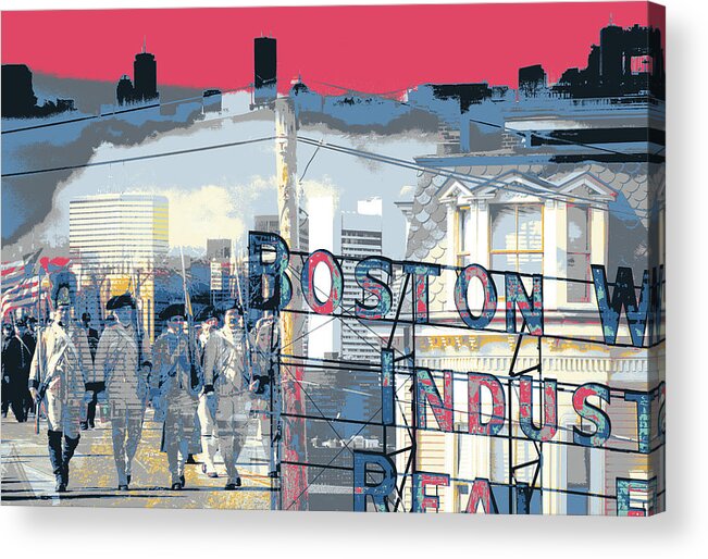 Boston Acrylic Print featuring the mixed media Boston Patriots by Shay Culligan