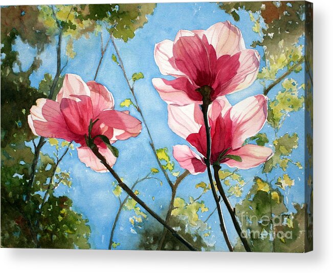 Flowers Acrylic Print featuring the painting Botanicals 3 by Jan Lawnikanis