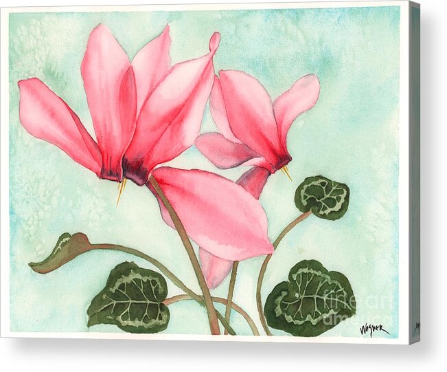 Cyclamen Acrylic Print featuring the painting Bounty by Hilda Wagner