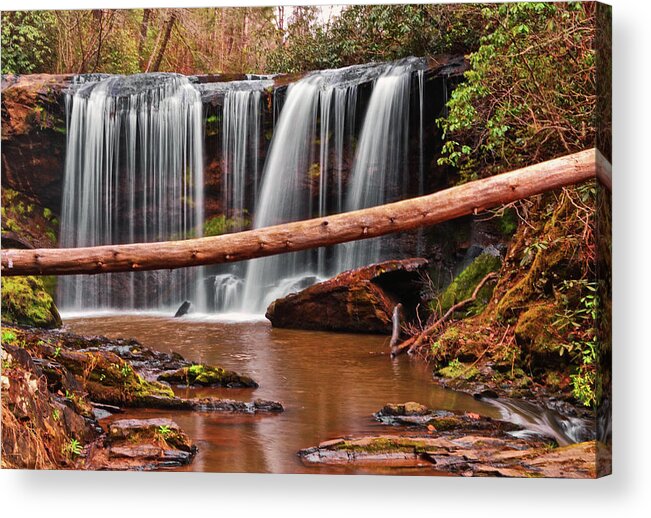 Waterfalls Acrylic Print featuring the photograph Brasstown Falls 002 by George Bostian