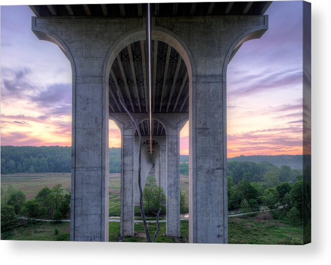 Cuyahoga Valley National Park Acrylic Print featuring the photograph Bridge Across the Valley by Matt Hammerstein