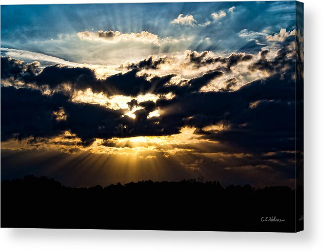 Nature Acrylic Print featuring the photograph Brilliant Sunset by Christopher Holmes