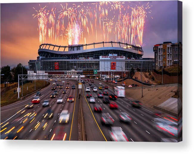 Denver Acrylic Print featuring the photograph Broncos Win AFC Championship Game 2016 by Darren White