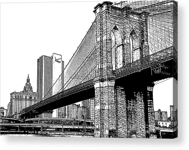 Brooklyn Bridge Acrylic Print featuring the photograph Brooklyn Bridge 1.1 by Frank Mari