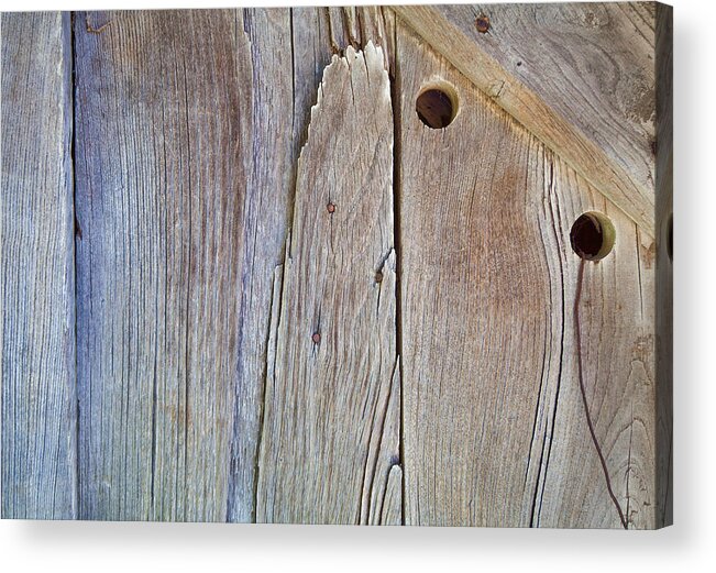 Americana Acrylic Print featuring the photograph Brown Wood Barn Door by David Letts