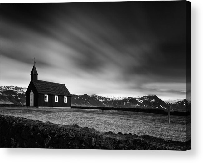 Budir Acrylic Print featuring the photograph The Black Church by Dominique Dubied