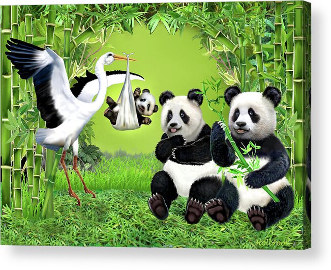 Baby Panda Acrylic Print featuring the digital art Bundle of Joy by Glenn Holbrook