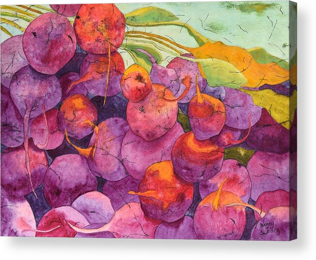 Produce Acrylic Print featuring the painting Buy Local by Nancy Jolley