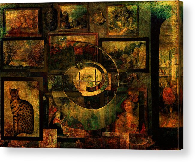 Cabinet Of Curiosities Acrylic Print featuring the digital art Cabinet of Curiosities by Sarah Vernon