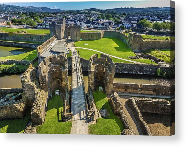 Wales Acrylic Print featuring the photograph Caerphilly Castle by ReDi Fotografie