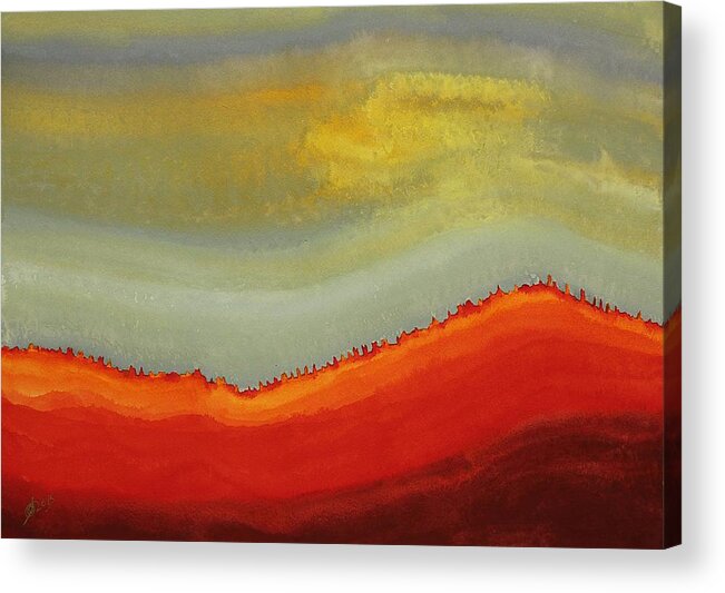 Canyon Acrylic Print featuring the painting Canyon Outlandish original painting by Sol Luckman