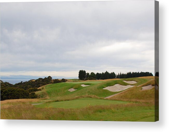 Landscape Acrylic Print featuring the photograph Cape Kidnappers 2 Golf Course New Zealand by Jan Daniels