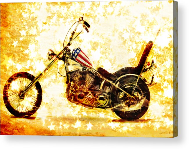 Easy Rider Acrylic Print featuring the mixed media Captain America by Russell Pierce