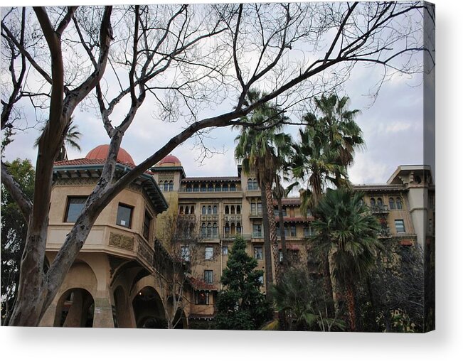 City Acrylic Print featuring the photograph Castle Green Pasadena Front View by Matt Quest