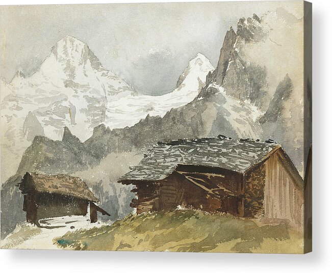 19h Century Art Acrylic Print featuring the drawing Chalets, Breithorn, Murren by John Singer Sargent