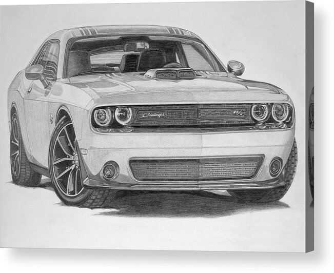  Acrylic Print featuring the drawing Challenger No Sig by Dan Menta