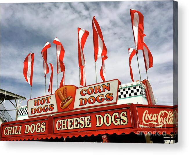 Hot Dogs Acrylic Print featuring the photograph Cheese Dogs Galore by Alice Terrill