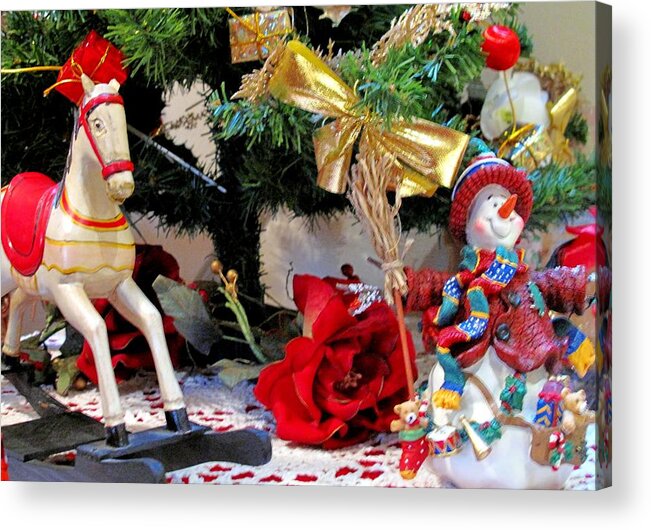 Rocking Horse Acrylic Print featuring the photograph Christmas Characters by Ian MacDonald