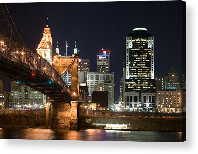 Cincinnati Skyline Photographs Acrylic Print featuring the photograph Cincinnati at Dusk by Russell Todd