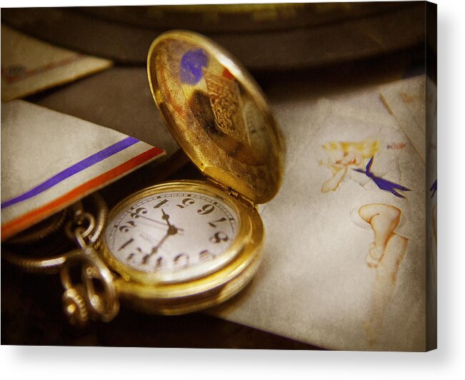Suburbanscenes Acrylic Print featuring the photograph Clockmaker - Time never waits by Mike Savad
