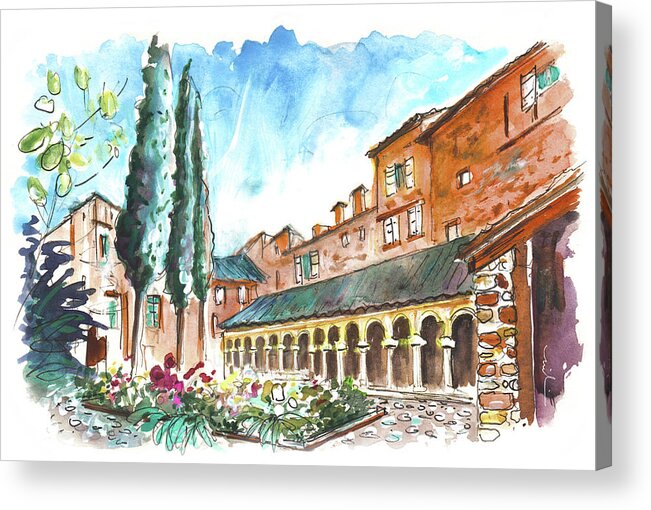 Travel Acrylic Print featuring the painting Cloitre Saint Salvy In Albi by Miki De Goodaboom