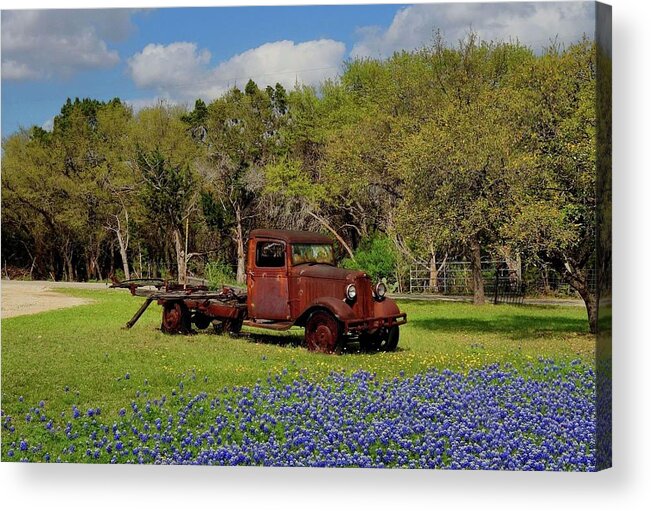 Pickup Acrylic Print featuring the photograph Close up of Rusty Pickup by Janette Boyd