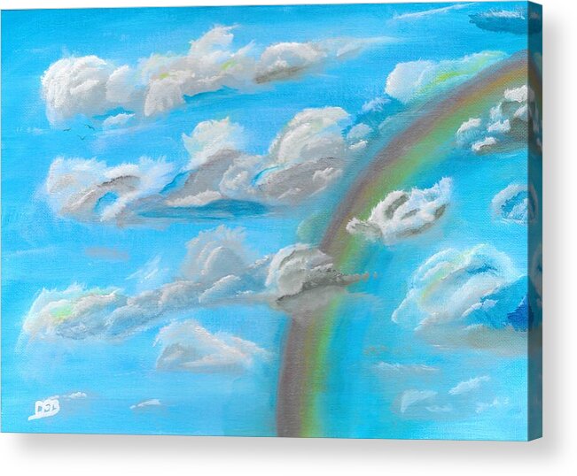 Clouds Acrylic Print featuring the painting Cloud Busting by David Bigelow