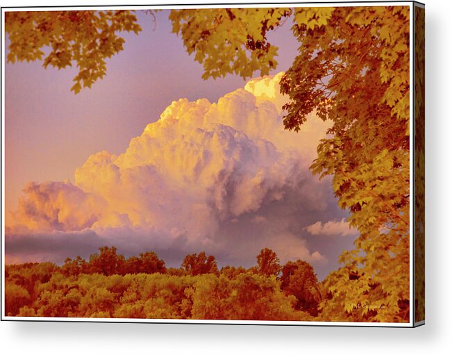 Swelling Cumulus Clouds Acrylic Print featuring the photograph Clouds at Sunset, Southeastern Pennsylvania by A Macarthur Gurmankin