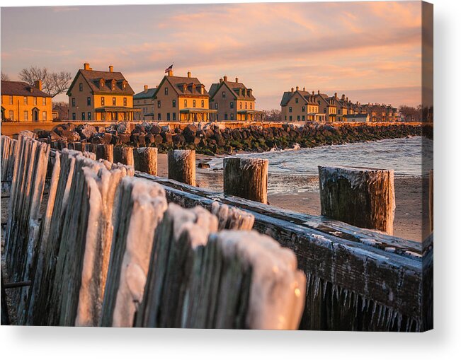 Officers Row Acrylic Print featuring the photograph Cold Row by Kristopher Schoenleber