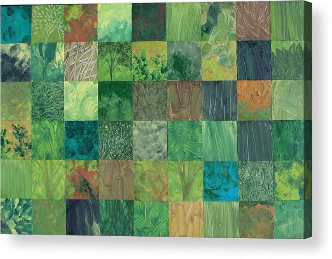 Abstract Acrylic Print featuring the painting Collage 30 by Herb Dickinson