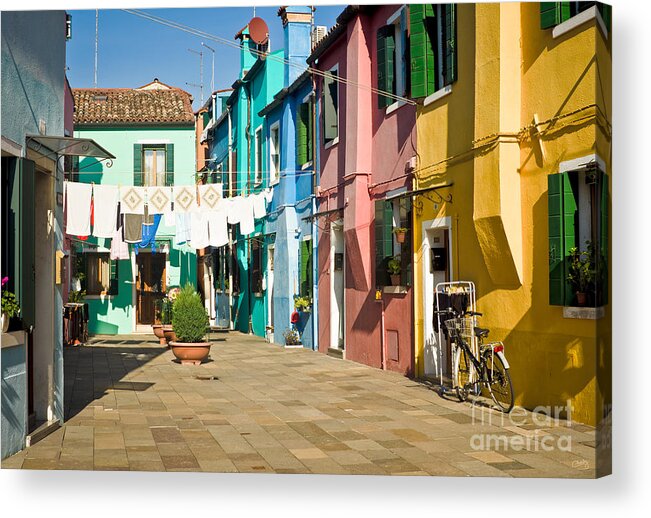 Colorful Piazza Acrylic Print featuring the photograph Colorful Piazza by Prints of Italy