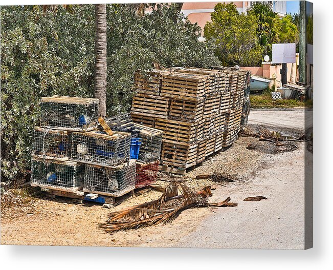 Conchkey Acrylic Print featuring the photograph Conch Key Lobster Traps 1 by Ginger Wakem