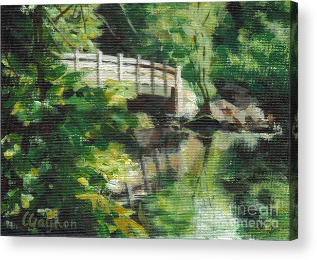 Concord Acrylic Print featuring the painting Concord River Bridge by Claire Gagnon