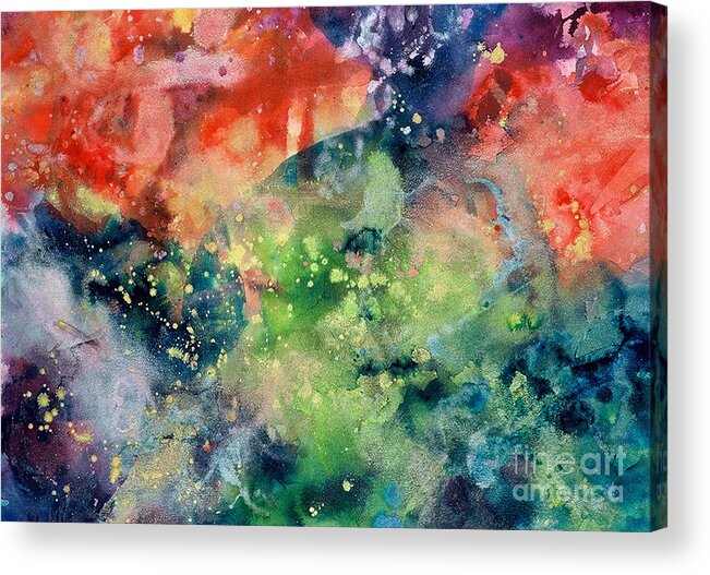 Abstract Acrylic Print featuring the painting Cosmic Clouds by Lucy Arnold