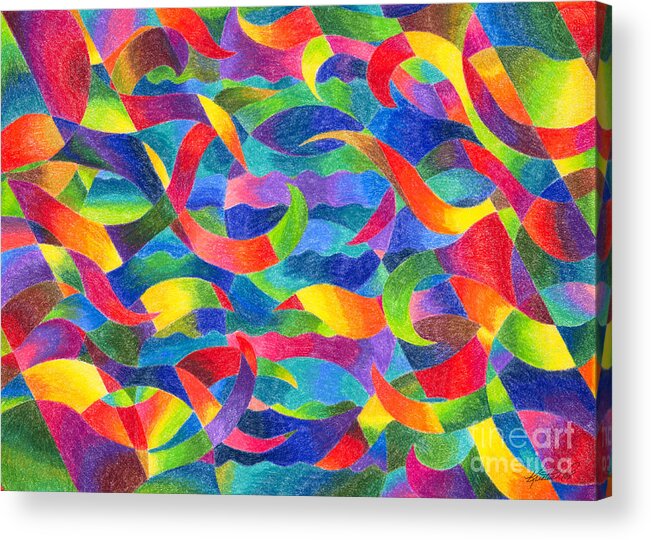 Acrylic Print featuring the drawing Cosmic Ribbons by Kristen Fox