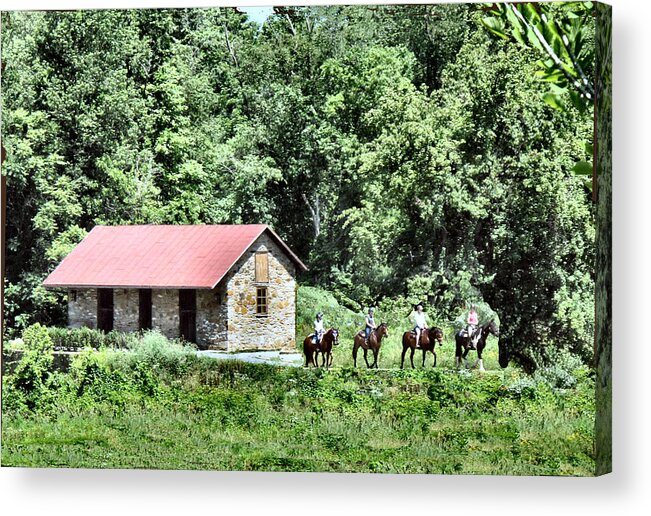 Countryside Acrylic Print featuring the digital art Cottage Life 11 by Lin Grosvenor