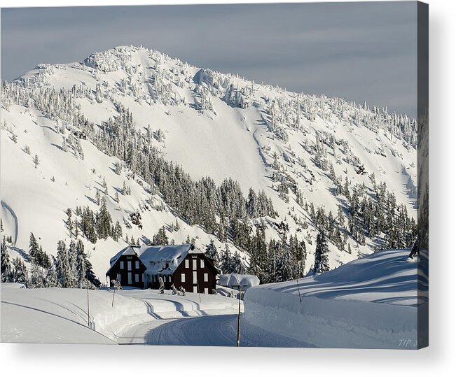 Crater Lake Acrylic Print featuring the photograph Crater Lake Lodge by Tom Potter