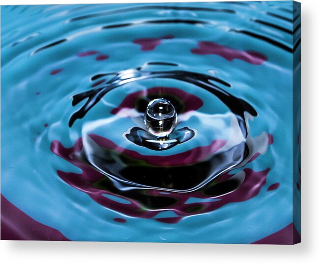 Macro Acrylic Print featuring the photograph Crystal Ball Blue by Ginger Stein