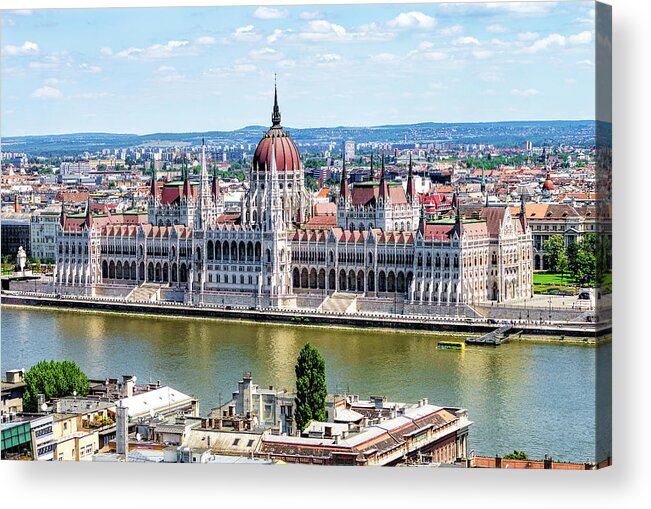 Budapest Acrylic Print featuring the photograph Daytime View of Parliament Building by Betty Eich