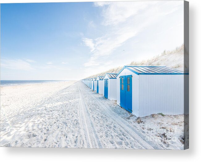 De Koog Acrylic Print featuring the photograph De Koog - beach cabins by Hannes Cmarits