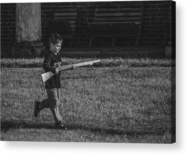20170125 Acrylic Print featuring the photograph Deploy the Guard BW by Jeff at JSJ Photography