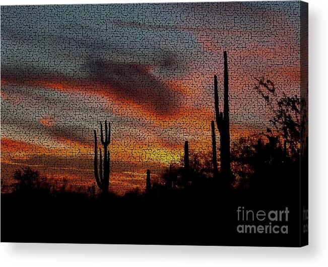 Software Acrylic Print featuring the photograph Desert Sunset by Joseph Baril