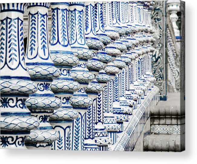 Seville Acrylic Print featuring the photograph Details in Blue from Seville by AM FineArtPrints