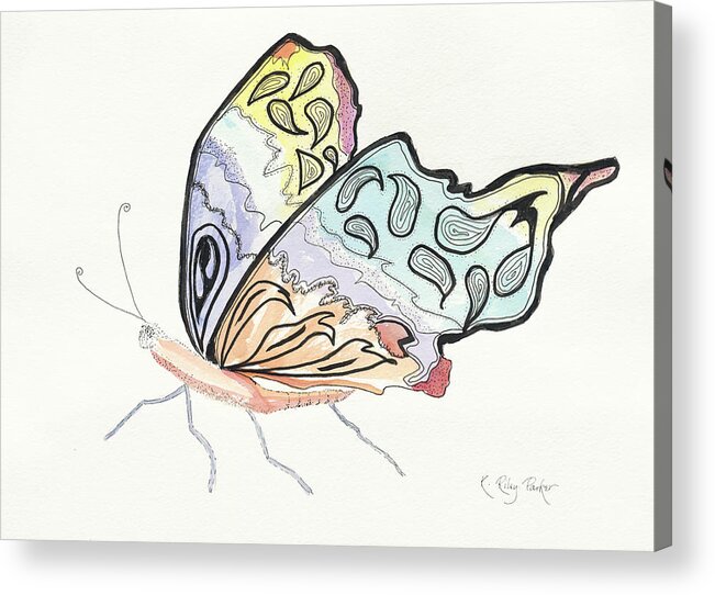 Butterfly Acrylic Print featuring the painting Diva by Kathryn Riley Parker