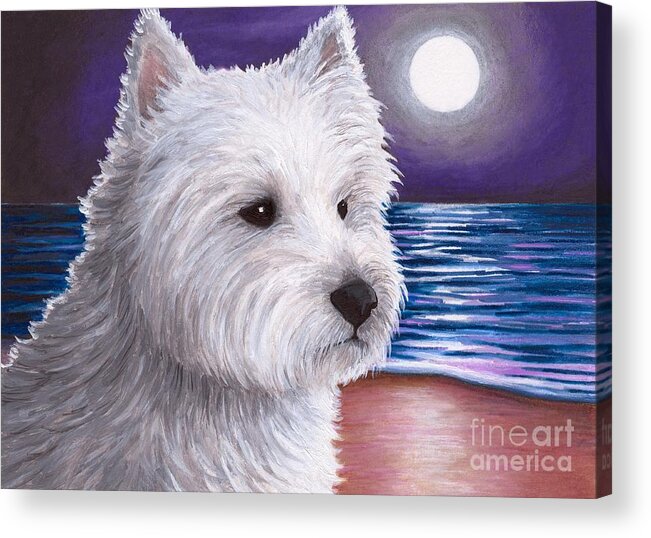 Dog Acrylic Print featuring the painting Dog 81 White Westie by Lucie Dumas