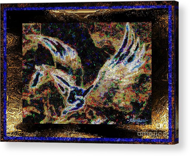 Chromatic Poetics Acrylic Print featuring the mixed media Dream of the Horse with Painted Wings by Aberjhani