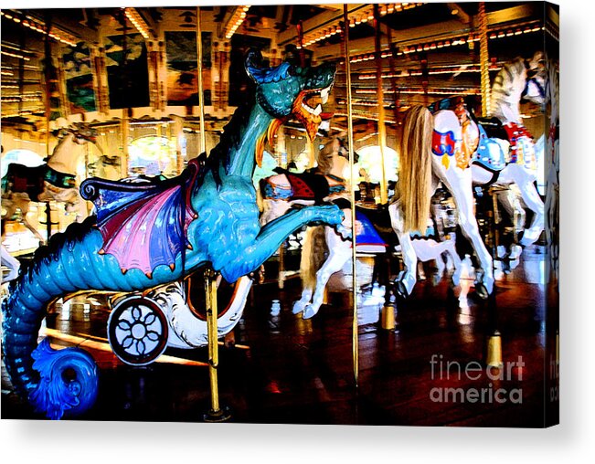 Carousel Acrylic Print featuring the photograph Dreams Take Flight by Linda Shafer